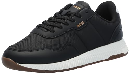 Image of BOSS Men's Leather Mix Low Top Sneaker | Casual Shoes