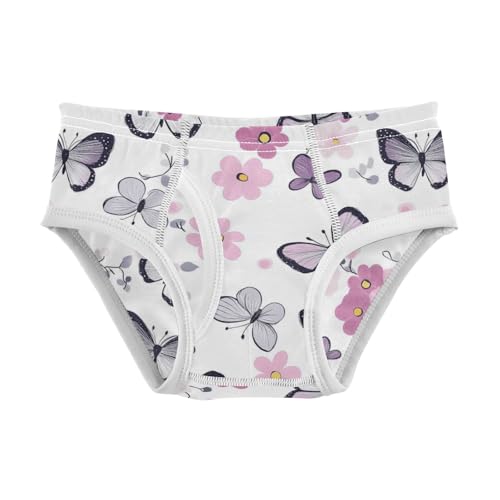 Wusikd Butterflies Flowers Boys' Underwear Cotton Pink Purple Boys Briefs Soft Toddler Underwear 2T