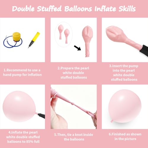 Image of 108Pcs Double Stuffed Light Pink Balloon Garland Arch Kit
