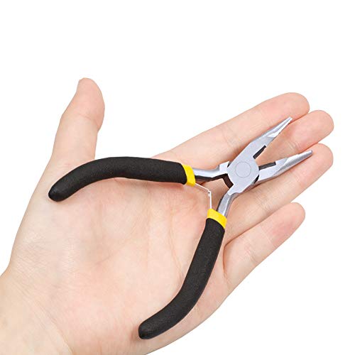 Image of 5 Inch Long Nose Pliers with Wire Cutter Smooth Jaws Mini Long Needle Nose Pliers for Jewelry Making Side Cutters Small Beading Pliers Micro Precision DIY Handcraft Tool