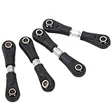 Yctze Jeu de Biellettes de Direction Spurstange M3 Métal Plastique 4 Pièces Ensemble de Biellettes de Direction en Métal Noir pour Accessoires de Remplacement de Voiture Plate 1 Rc