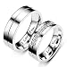 AmDxD Alianza para boda plateada, acero inoxidable, anillo de pareja grabado, I Love You, W59 & M54, Acero inoxidable, Sin piedras preciosas