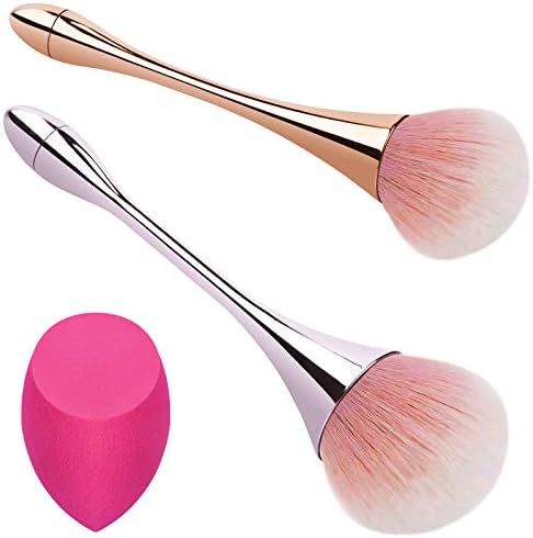  Large Powder Brush, Gomigle 2 Sizes Bronzer Brush, Blush Brush for makeup, Foundation Brush, Kabuki Brush, Professional Fluffy Loose Setting Powder Brush