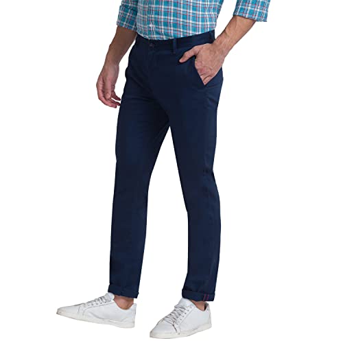 Image of Raymond Slim Fit Dark Blue Trouser for Men