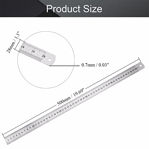 Utoolmart Righello dritto 1 mm metrico in acciaio