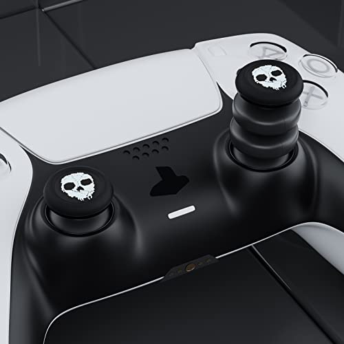 Image of PlayRealm NO FALLING OFF Thumbstick Extender & Silicone Grip Cover 2 Sets for PS5 & PS4 Controller (Ghost White)