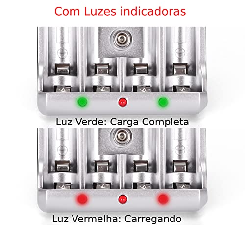 CARREGADOR AUTOMATICO DE PILHAS AA/AAA/ 9V KNUP KP-511