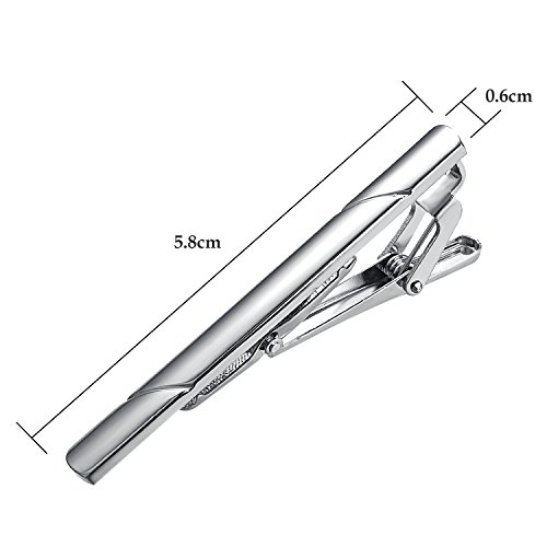 Image of Yoursfs Classic Slash Tie Clips for Men Regular Tie Bar Stainless Steel Tie Clip for Formal Occasions Wedding Anniversary Business