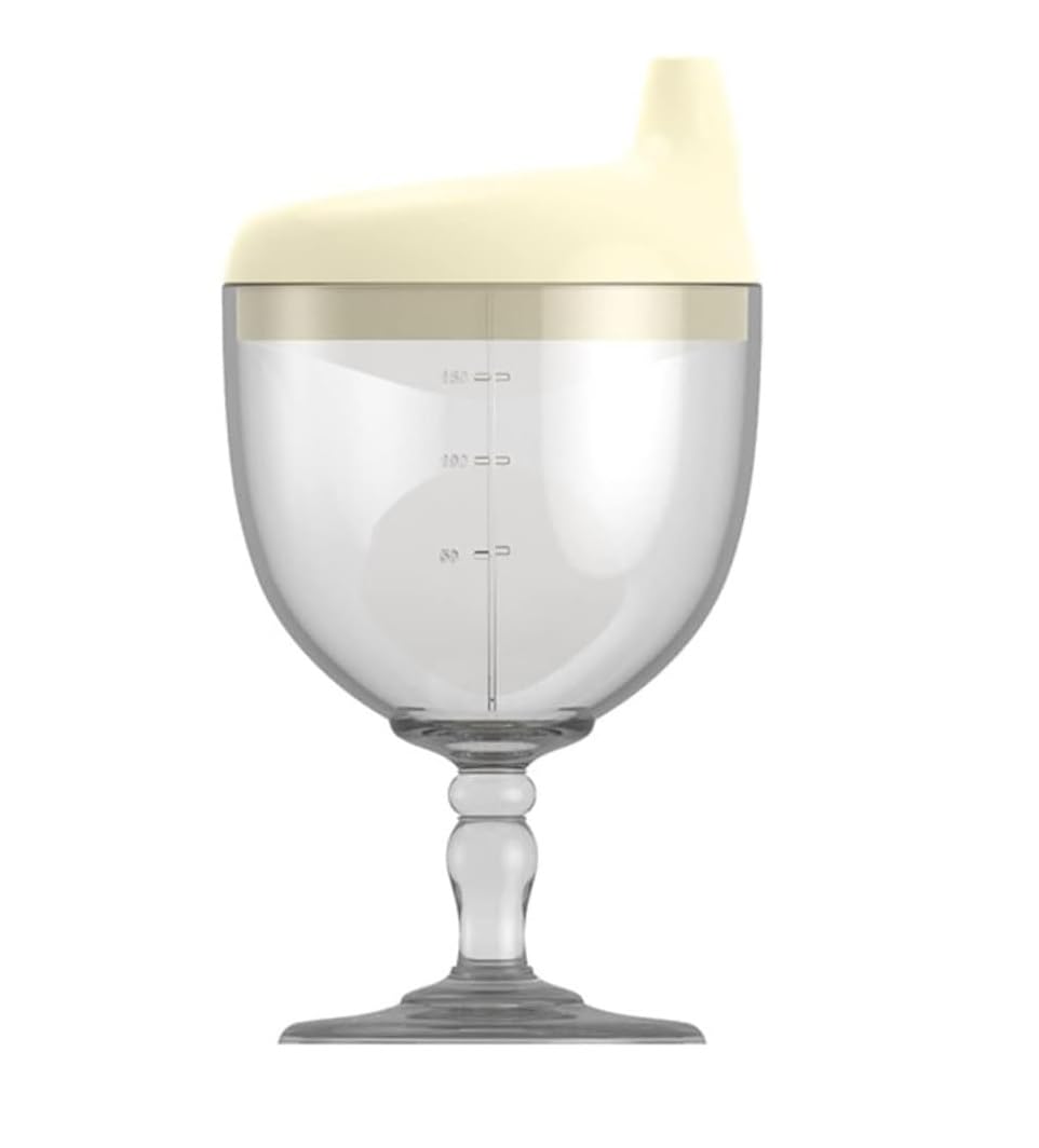 ZURATO Sipper for Infant/Toddler, Baby Sippy Cup with Plastic Spout, Anti-Spill Milk Cup with Lid, Plastic Wine Glass Goblet Cup (150 ml Sippy Cup)-image-45