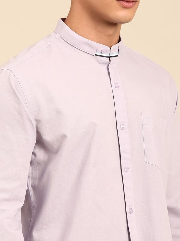 Image of Cavallo by Linen Club Men's Blended Linen Checked Contemporary Fit Full Sleeve Casual Shirt