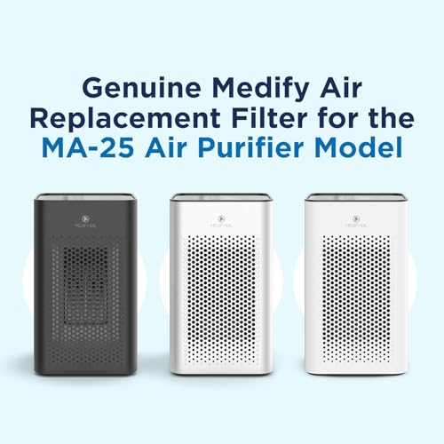 Medify MA-25 Genuine Replacement Filter Set for Allergens, Smoke, Wildfires, Dust, Odors, Pollen, Pet Dander | 3 in 1 with Pre-filter, HEPA H13 and Activated Carbon | Removal to 0.1 Microns | 1-Pack