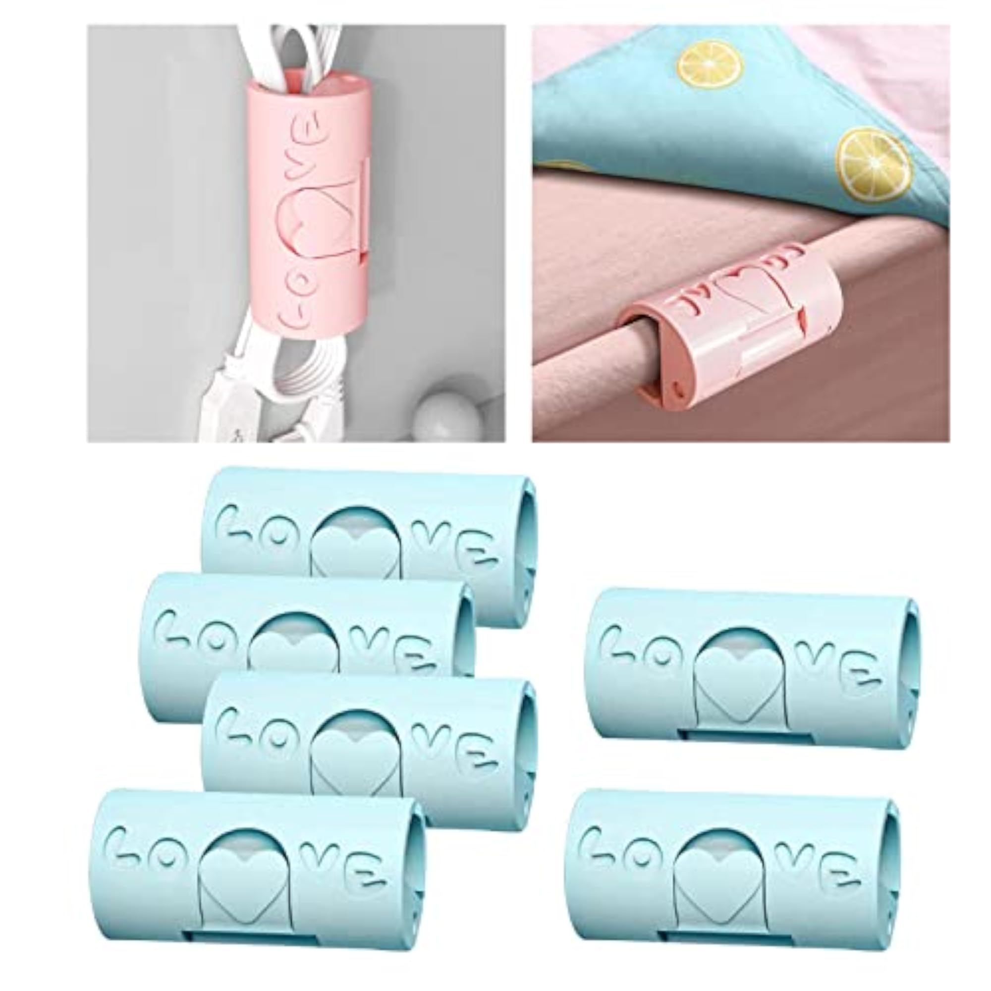 5x6 Pieces Multipurpose Bed Sheet Fixed Clamp, Blue