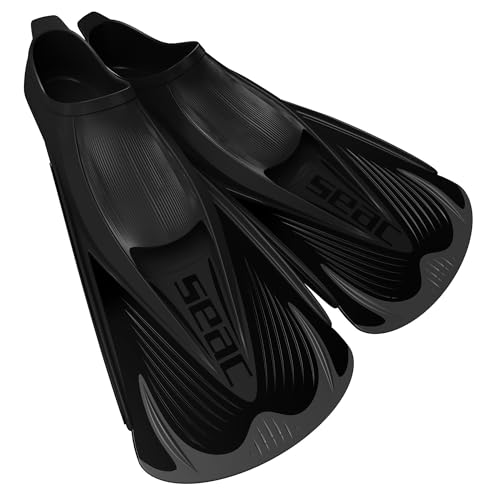Seac Speed S, Aletas de natación Cortas para Entrenamiento de Piscina y mar, Negro, 38/39