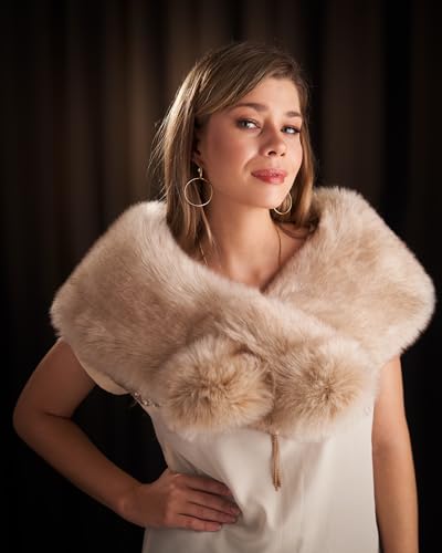 Futrzane Siberian Shawl - Womens Faux Fur Wraps Stoles - Elegant Wedding Collar2