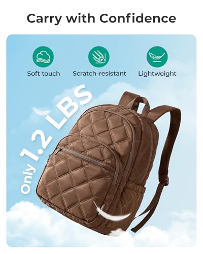 Image of BAGSMART College Laptop Backpack,Cute Travel Backpack for Women,Quilted Computer Bookbag