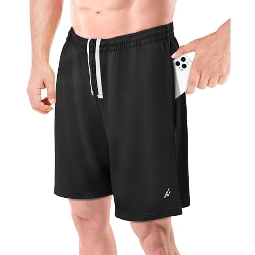 NY Threads Men’s Athletic Shorts Quick Dry Loose-Fit Lightweight Running Workout Gym Shorts with Pockets