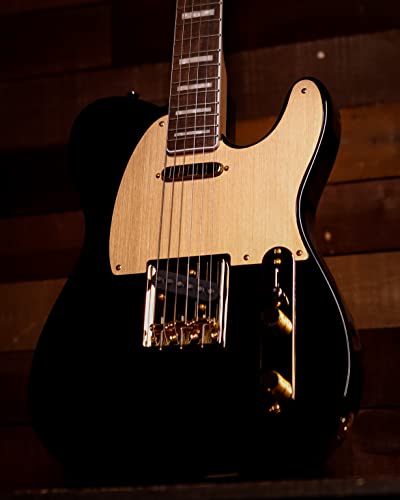 Fender Squier 40th Anniversary Telecaster Gold Edition LRL Black Guitarra Eléctrica - Les Beatles, Paul McCartney, John Lennon, RIngo Starr, George Harrison Fender Squier 40th Anniversary Telecaster Gold Edition LRL Black Guitarra Eléctrica – Image 6