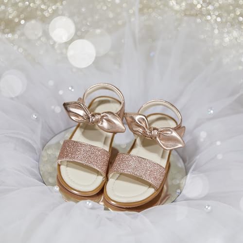 Image of ESTINE Toddler /Little Kid Girls Bow Open Toe Flat Evening Dress Sandals