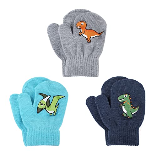 Century Star Toddler Winter Warm Gloves Magic Stretch Mittens for Boys Girls Knitted Soft Baby