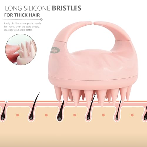Image of Sndyi Scalp Massager Shampoo Brush, Scalp Scrubber with Soft Silicone Bristles, Scalp Exfoliator for Dandruff Removal, Scalp Massager for Hair Growth, Wet Dry Hair Brush for Scalp Care, Pink