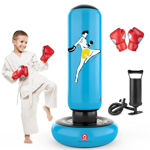 QPAU Boxsack für Kinder, hoher 168 cm, Geschenke für Jungen und Mädchen im Alter von 6–12 Jahren zum Üben von Karate, Taekwondo, MMA und zur Linderung von Pent-Up-Energie bei Kindern QPAU Boxsack für Kinder, hoher 168 cm, Geschenke für Jungen und Mädchen im Alter von 6–12 Jahren zum Üben von Karate, Taekwondo, MMA und zur Linderung von Pent-Up-Energie bei Kindern