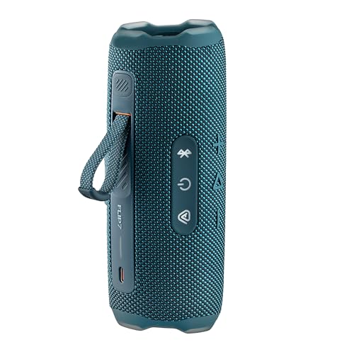 Image of JBL FLIP 7 (Blue) Waterproof Portable Speaker Bundle with X-Halo Hardcase (Black)