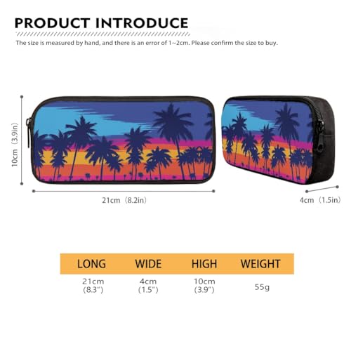 Image of Palm Trees Sunset Pencil Case for Men Women,Large Capacity Pencil Box for Boys Girls,Pencil Case Pouch with Zipper for School Work Travel