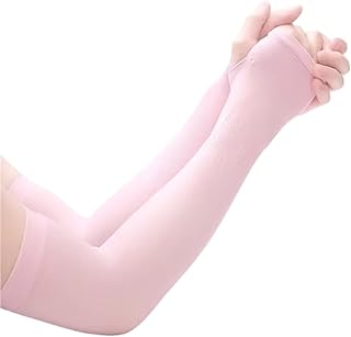 YUSUZH Mangas De ProteccióN 3 Pares de Guantes de protección Solar for Mujer, Mangas largas for muñecas y Brazos, Accesorios de Verano para Exteriores(Pink)