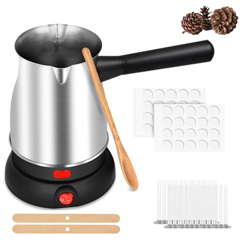 Image of Candle Making Kit with Wax Melter,Electric Candle Wax Melter for Candle Making, Stainless Steel Wax Melting Pot, 52IN Power Cord,Candle Making Supplies