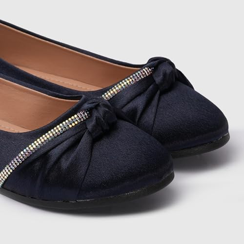 Image of toothless Kids Girls Belly Shoes | Shimmer Ballerinas with Rhinestone Detail | Comfortable Slip-On Ballet Flats, Festive Occasions & Weddings