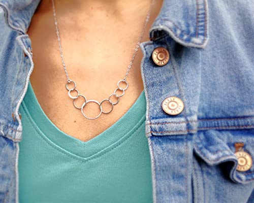 EFYTAL 80th Birthday Gifts for Women, Sterling Silver Eight Circle Necklace for Her, 80 Year Old Birthday Gifts for Women, Birthday Decorations4