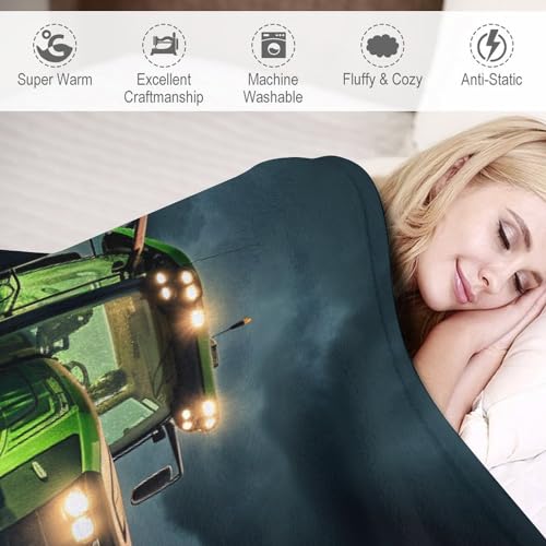 Manta de franela de tractor 130x180 cm suave para sofá y cama 6