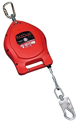Image of Miller by Honeywell Falcon 50-Foot Galvanized Cable Self-Retracting Lifeline with Tagline and Carabiner, 310 lb. Capacity (MP50G-Z7 /50FT)