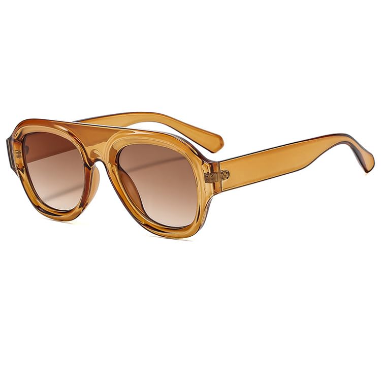 bullabulling Trendy Pilot Sunglasses for Women Men 70s Vintage Plastic Frame Sun Glasses Flat Top Frame2