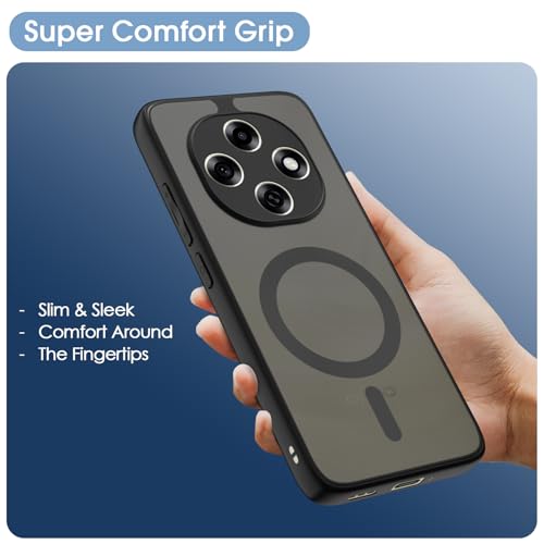 Image of Amazon Basics Back Cover for Oppo F31 Pro 5G Compatible with Mag-Safe Smoke Back | Shockproof Design | Hard Transparent Back Case (Black Smoke Mag-Safe)
