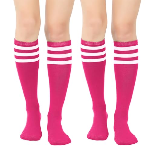 Image of Century Star Knee High Socks for Women Knee Long Striped Tube Socks Athletic Skate Soccer Stocking