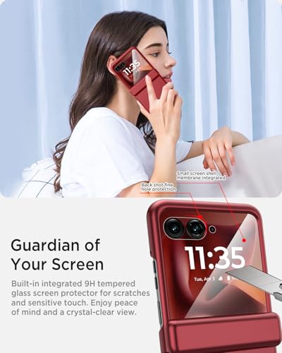 Coque rigide Motorola Razr Ultra 2025 de qualité militaire rouge chic