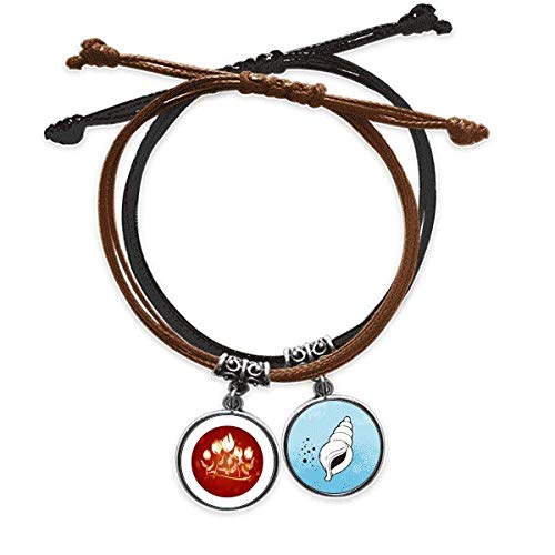 Pulsera de tulipán ajustable que no pesa en cuero y cuerda suave