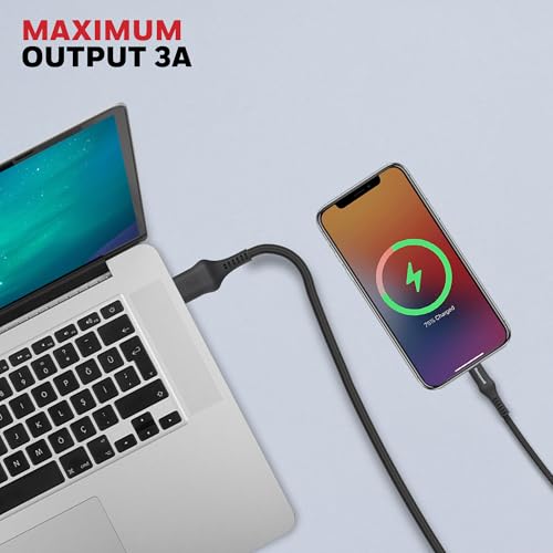 Image of Honeywell USB A to Type C Cable, 4 Feet (1.2M), PD 60W, QC 3.0, Fast Charge & Sync Cable, Nylon Braided Cable for Apple Devices, Smartphones, Laptops, Power Banks, Tablets, Headphones, Speakers Black