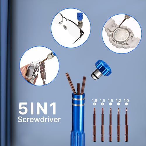 EasyTime Watch Repair Kit - Watch Battery Replacement Tool Kit, Suitable for Watch Back Removal with Watch Back Remover Tools, including Watch Opener tool, Adjustable case opener