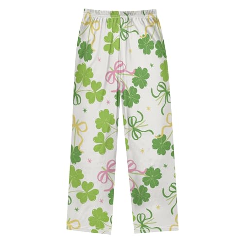 Four Leaf Clover Boys Pants Boys Athletic Pants Long Pant for Boywith Pockets Wide-Leg Size 6-14Y2