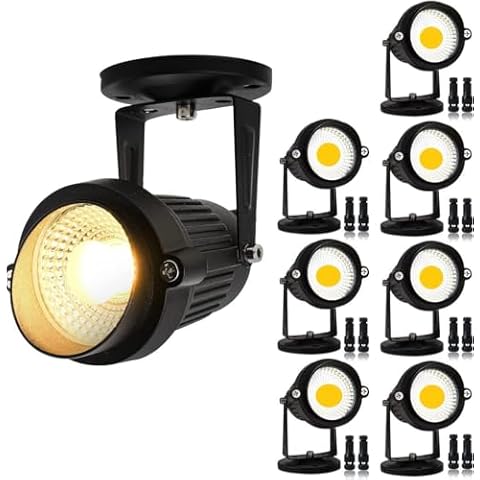 ELEGLO Landscape Lights,Low Voltage Led Landscape Lighting, 12V AC/DC Waterproof Landscape Spotlights Outdoor with Base for Tree Flag Spotlight 3000K Warm White Lawn Decorative Lamp (Circle Base) Cover