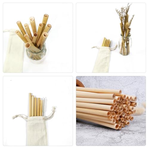 Natural Reed Drinking Straws 50pcs 15cm miniatura 6