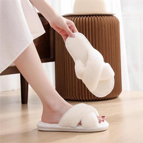 Crazy Lady Fuzzy Fluffy Fur Slippers