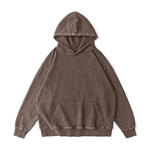 Men's Oversized Hoodies with Pockets Vintage Cotton Pullover Hip Hop Streetwear Casual Sweatshirt