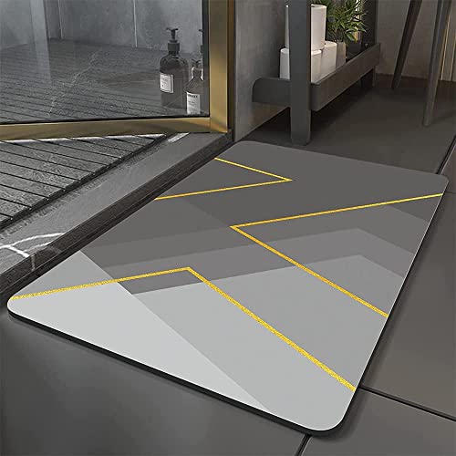 Image of SKVM Memory Foam Water Absorbent Rectangular Shape Mat for Bathroom Kitchen Floor Door Entrance Anti Slip Foot Skid Shower mat (Design 1)