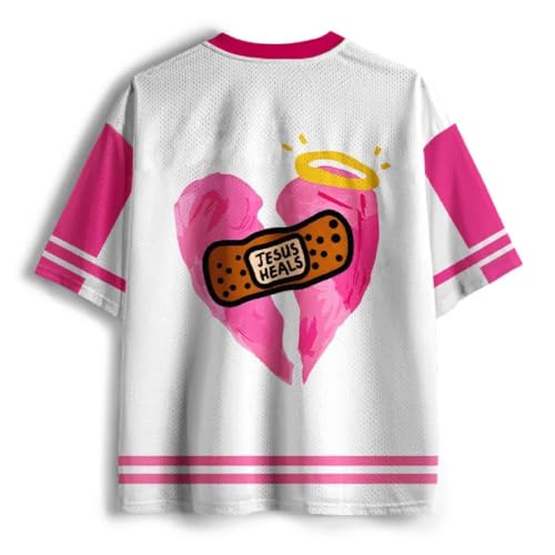Graphic Tees Summer Novelty Women Men Oversized Broken Heart Christian Jersey2
