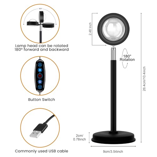 sunset lamp projection not only 21 colors sunset lights 180 degree rotation led light push button switch amp app control projector for party bedroom decor