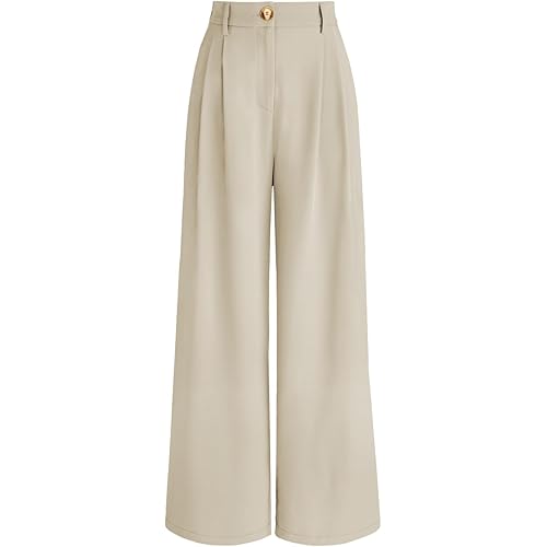 AUTOMET Women Wide Leg Dress Pants High Waisted Loose Fit Business Casual Work Trousers with Pockets 2024