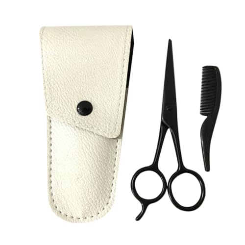 Mikinona 3pcs Set Beard Scissors Mustache Scissors Beard Trimming Scissors Beard Care Tool Beard Cutter Grooming Kit Nose Hair Trimming Shears Kit Eyelash Care Kit Beard Shears